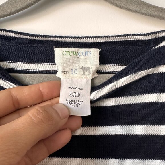 Crewcuts Navy and White Striped Heart Sweater 10 Valentine's Day Long sleeve top - Picture 5 of 6
